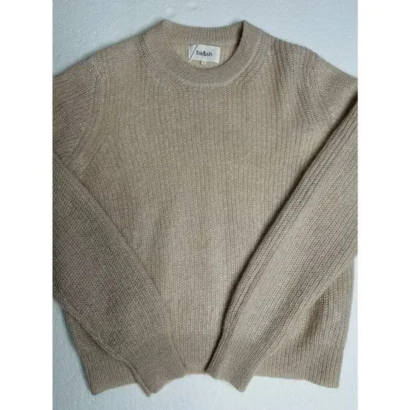 Ba&sh NWT women’s DANY Mohair sweater size 3/L/8 Beige Neutral - Picture 6 of 12